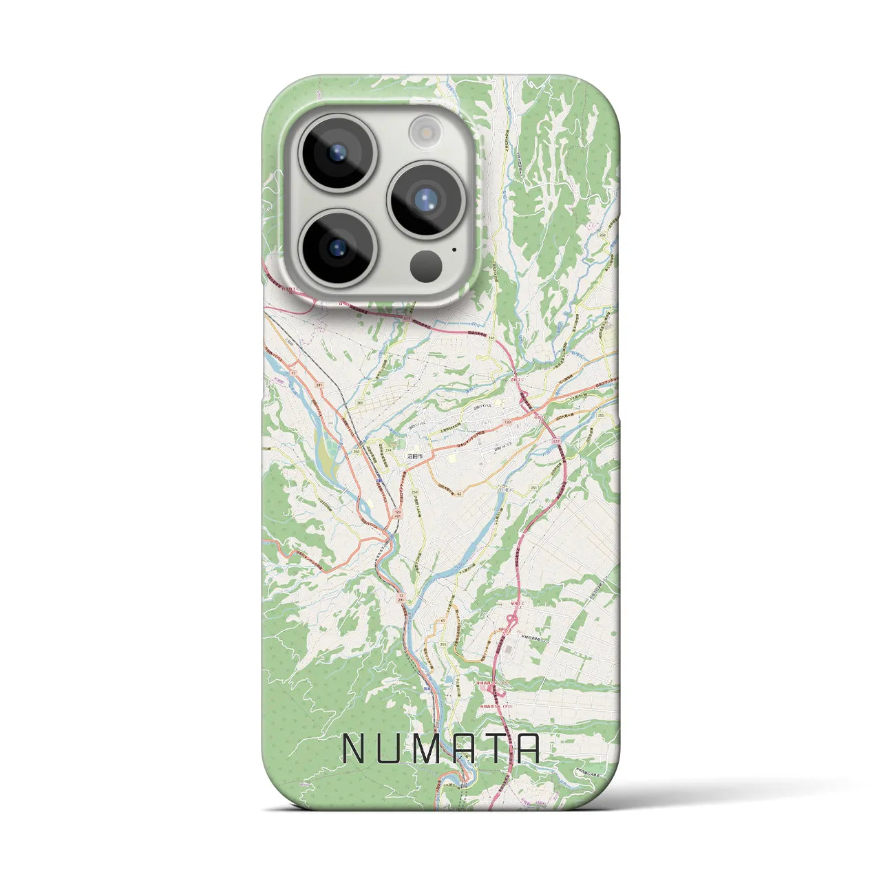 【沼田】地図柄iPhoneケース（バックカバータイプ・ナチュラル）iPhone 15 Pro 用