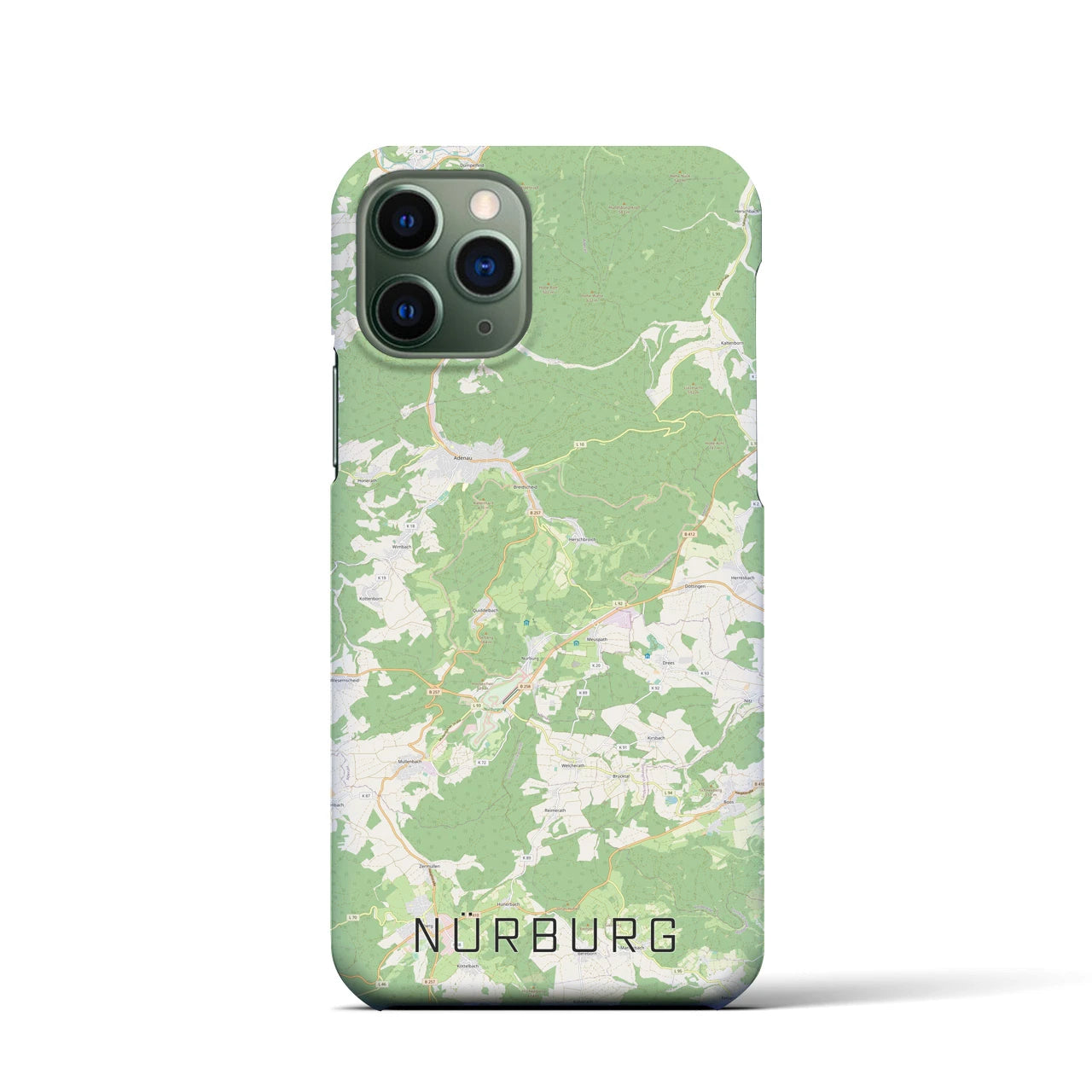 【ニュルブルク】地図柄iPhoneケース（バックカバータイプ・ナチュラル）iPhone 11 Pro 用