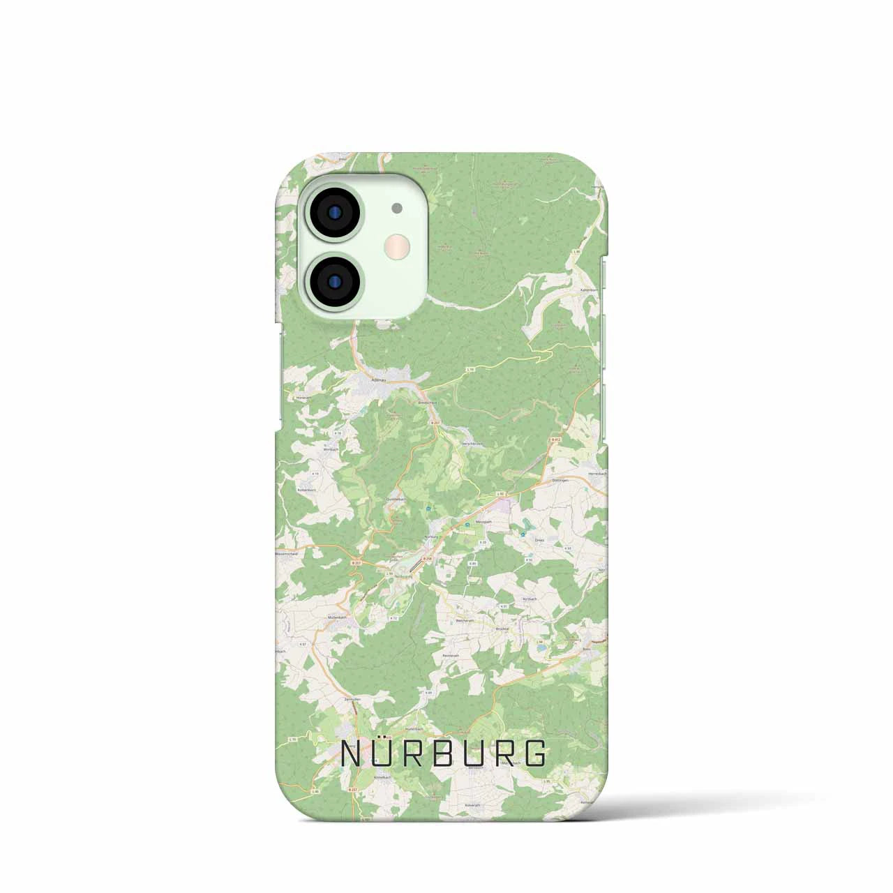 【ニュルブルク】地図柄iPhoneケース（バックカバータイプ・ナチュラル）iPhone 12 mini 用
