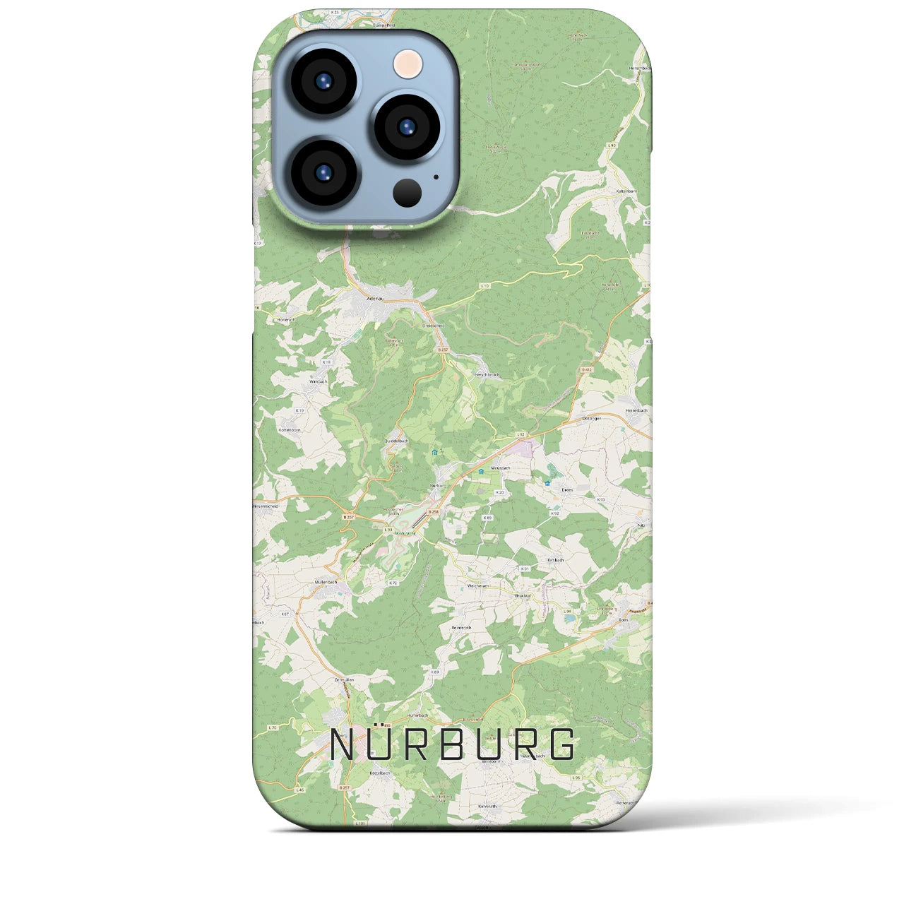 【ニュルブルク】地図柄iPhoneケース（バックカバータイプ・ナチュラル）iPhone 13 Pro Max 用