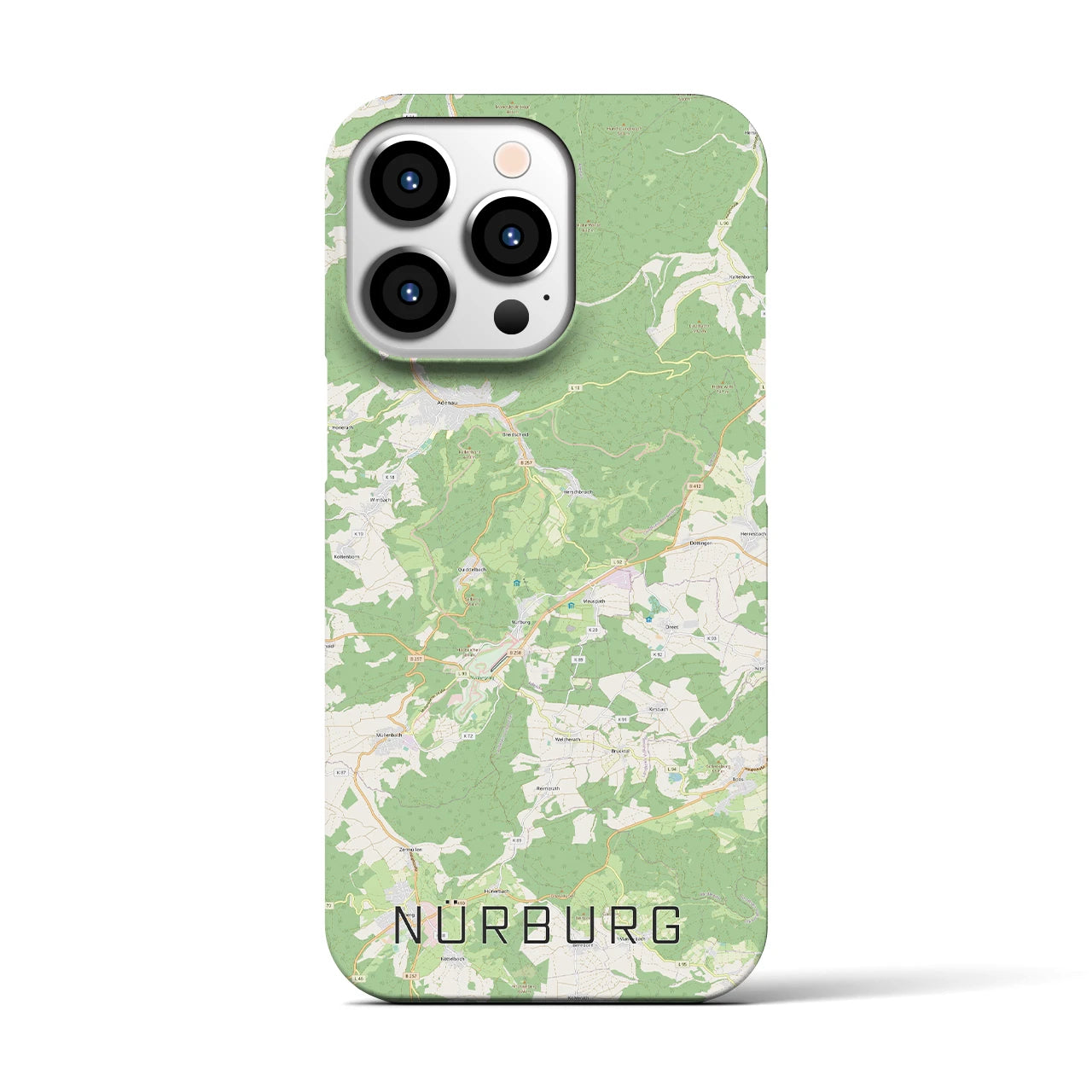 【ニュルブルク】地図柄iPhoneケース（バックカバータイプ・ナチュラル）iPhone 13 Pro 用