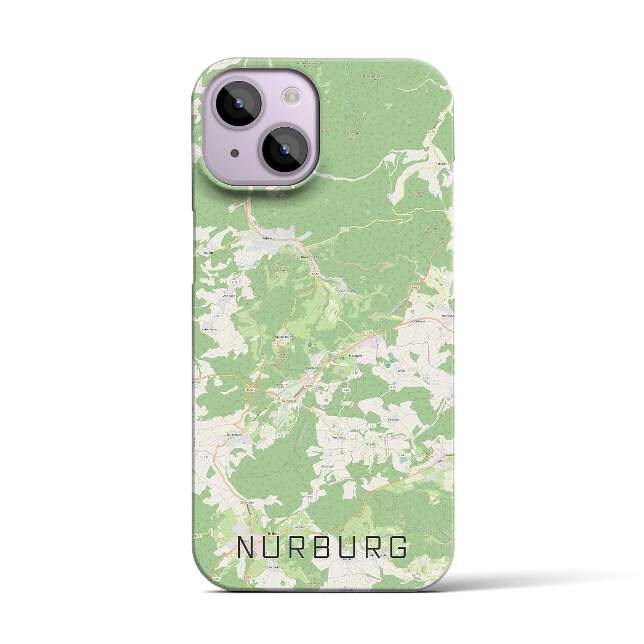 【ニュルブルク】地図柄iPhoneケース（バックカバータイプ・ナチュラル）iPhone 14 用
