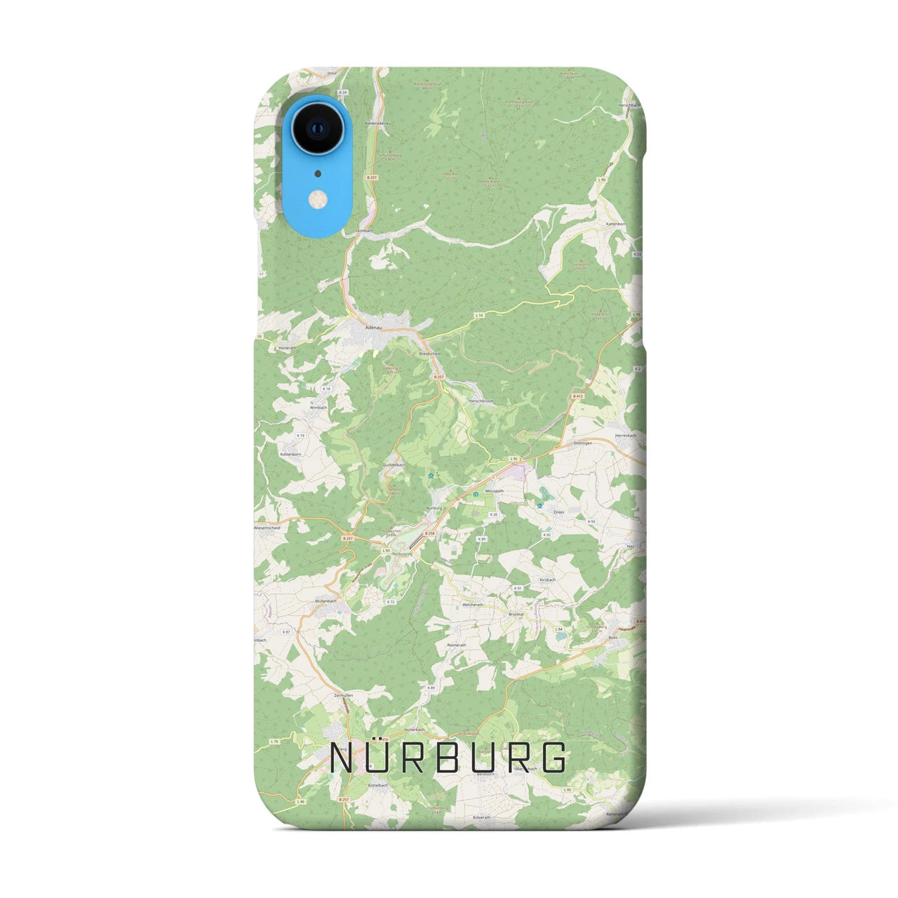 【ニュルブルク】地図柄iPhoneケース（バックカバータイプ・ナチュラル）iPhone XR 用