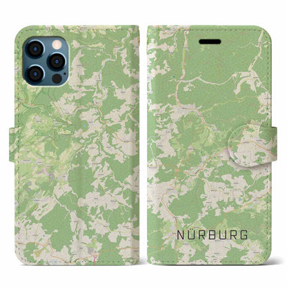 【ニュルブルク（ドイツ）】地図柄iPhoneケース（手帳タイプ）ナチュラル・iPhone 12 / 12 Pro 用