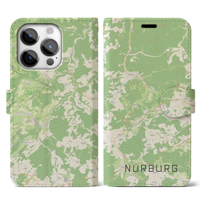 【ニュルブルク（ドイツ）】地図柄iPhoneケース（手帳タイプ）ナチュラル・iPhone 14 Pro 用
