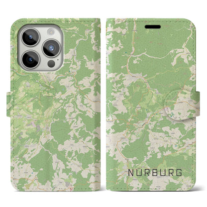 【ニュルブルク（ドイツ）】地図柄iPhoneケース（手帳タイプ）ナチュラル・iPhone 15 Pro 用