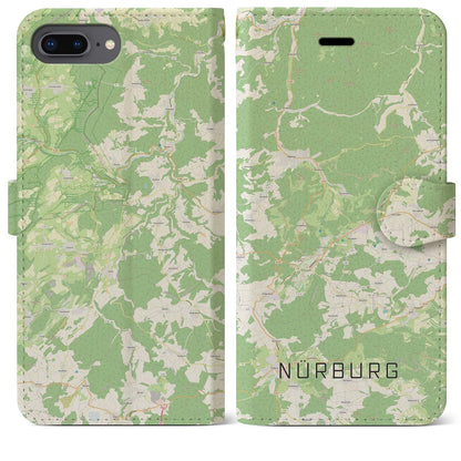 【ニュルブルク（ドイツ）】地図柄iPhoneケース（手帳タイプ）ナチュラル・iPhone 8Plus /7Plus / 6sPlus / 6Plus 用