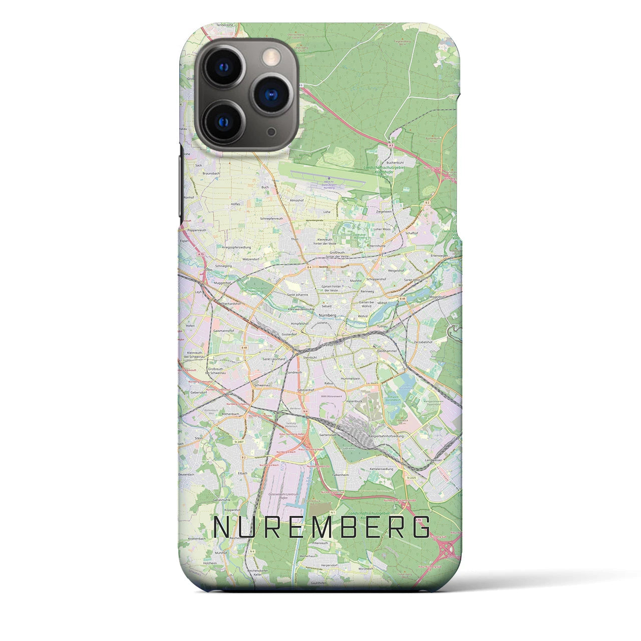 【ニュルンベルク】地図柄iPhoneケース（バックカバータイプ・ナチュラル）iPhone 11 Pro Max 用