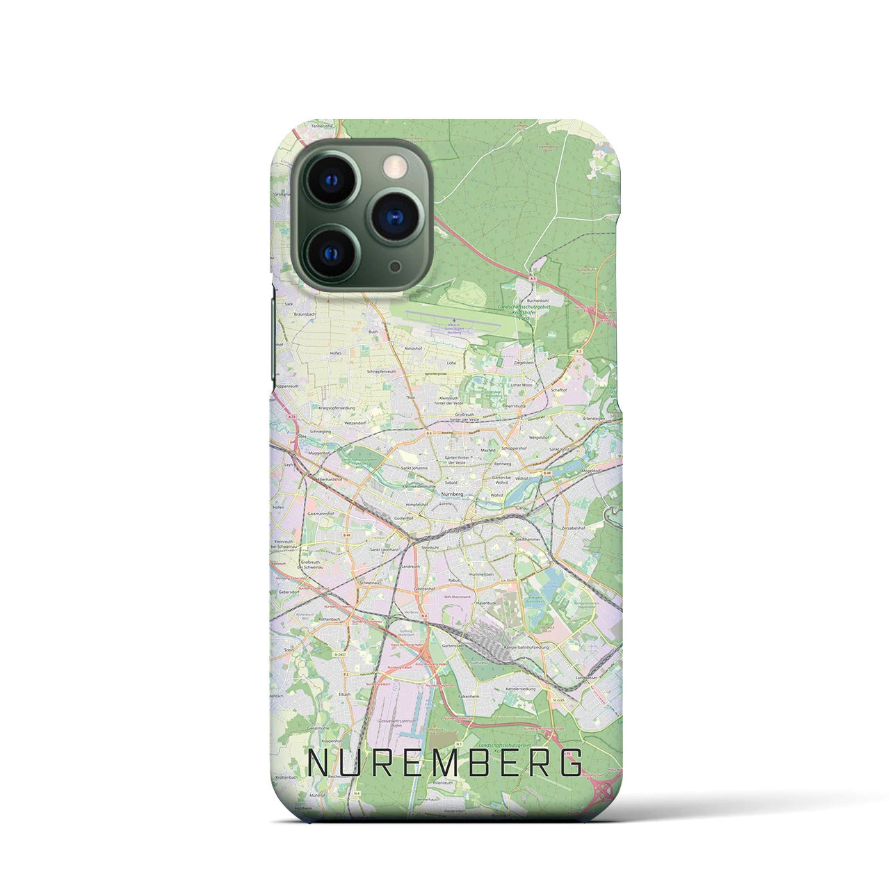 【ニュルンベルク】地図柄iPhoneケース（バックカバータイプ・ナチュラル）iPhone 11 Pro 用
