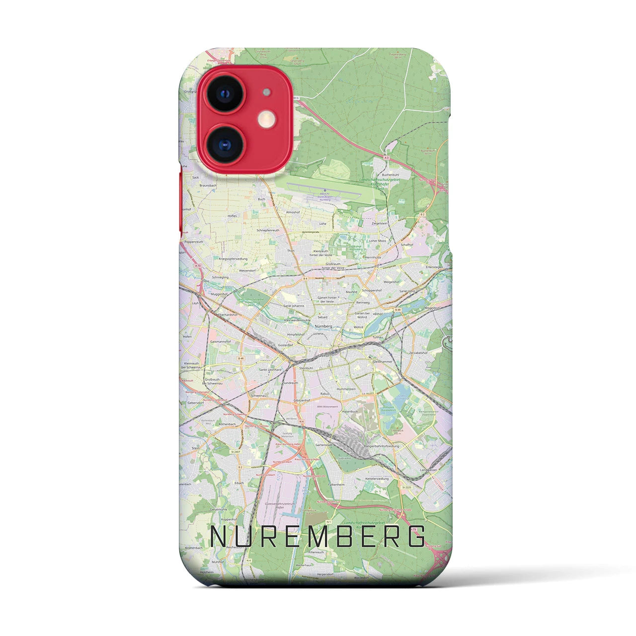 【ニュルンベルク】地図柄iPhoneケース（バックカバータイプ・ナチュラル）iPhone 11 用