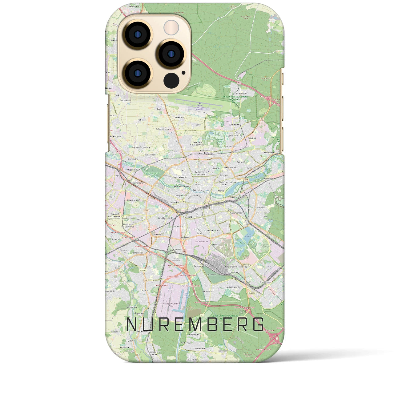 【ニュルンベルク】地図柄iPhoneケース（バックカバータイプ・ナチュラル）iPhone 12 Pro Max 用