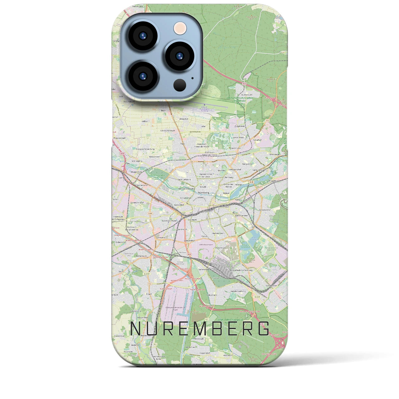 【ニュルンベルク】地図柄iPhoneケース（バックカバータイプ・ナチュラル）iPhone 13 Pro Max 用