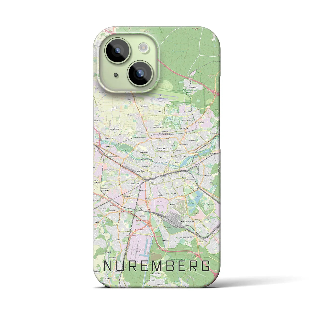 【ニュルンベルク】地図柄iPhoneケース（バックカバータイプ・ナチュラル）iPhone 15 用