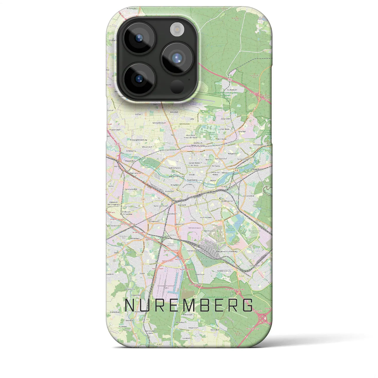【ニュルンベルク】地図柄iPhoneケース（バックカバータイプ・ナチュラル）iPhone 15 Pro Max 用