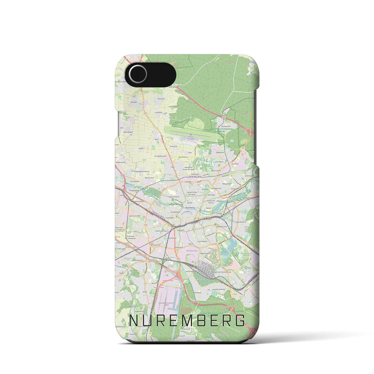 【ニュルンベルク】地図柄iPhoneケース（バックカバータイプ・ナチュラル）iPhone SE（第3 / 第2世代） / 8 / 7 / 6s / 6 用