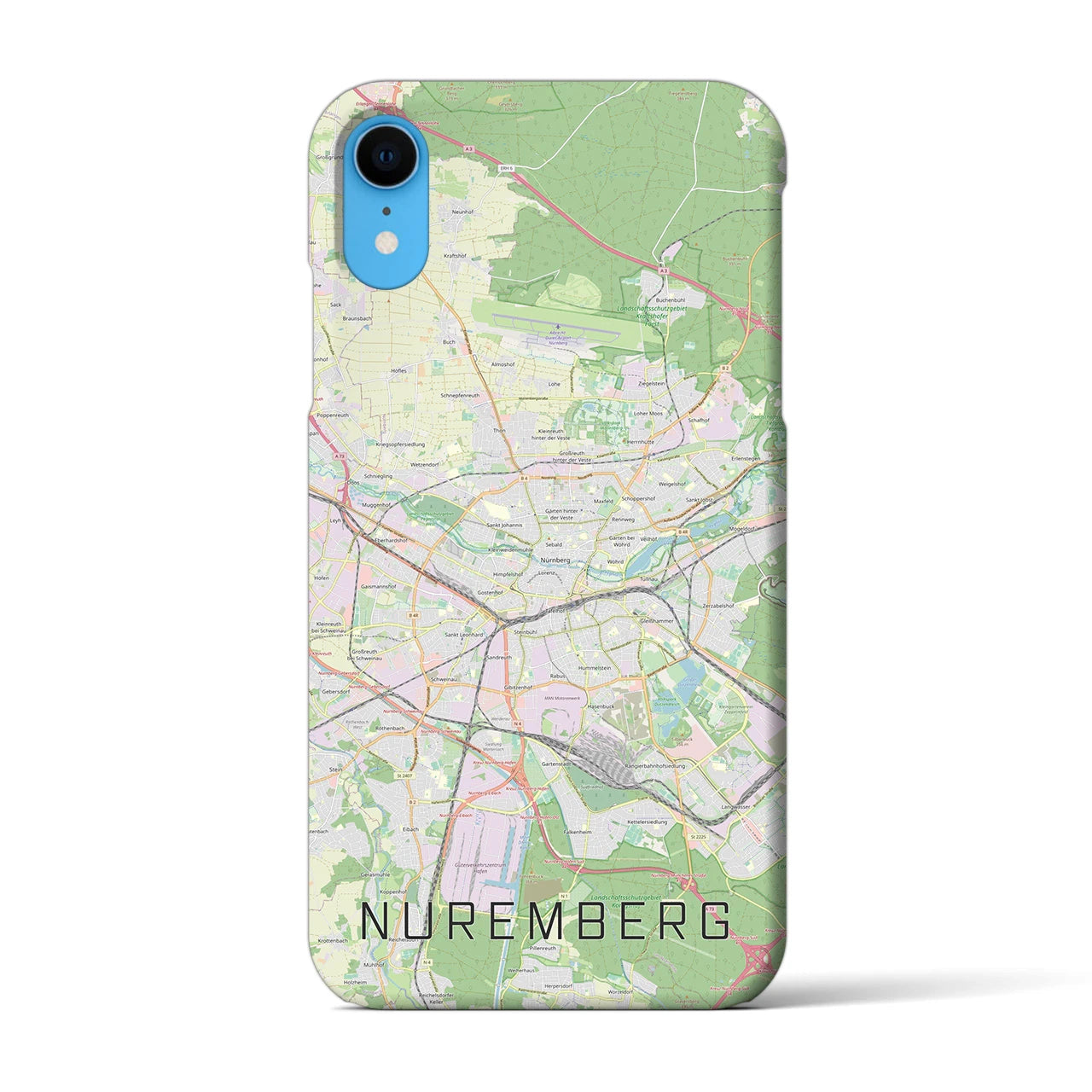 【ニュルンベルク】地図柄iPhoneケース（バックカバータイプ・ナチュラル）iPhone XR 用