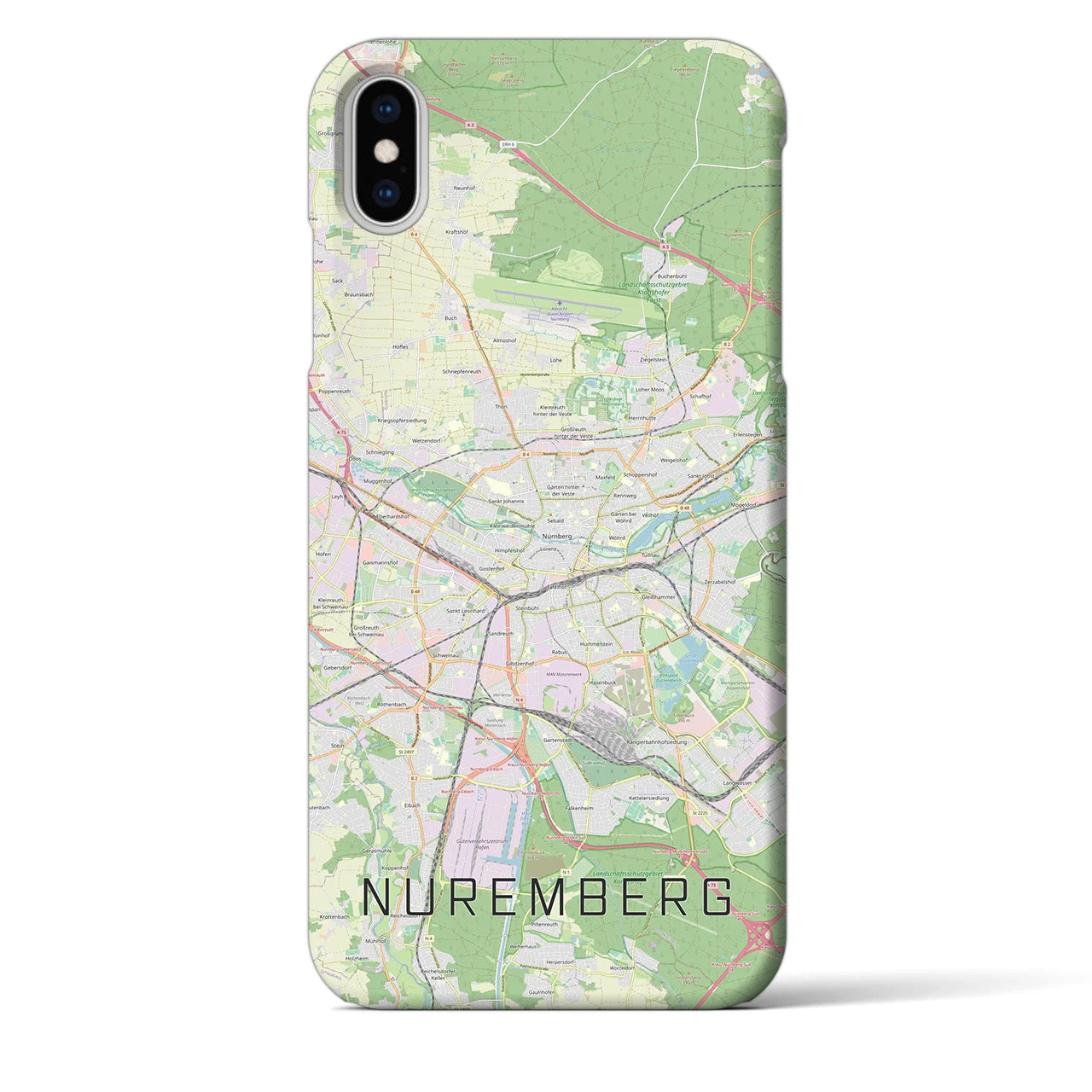 【ニュルンベルク】地図柄iPhoneケース（バックカバータイプ・ナチュラル）iPhone XS Max 用
