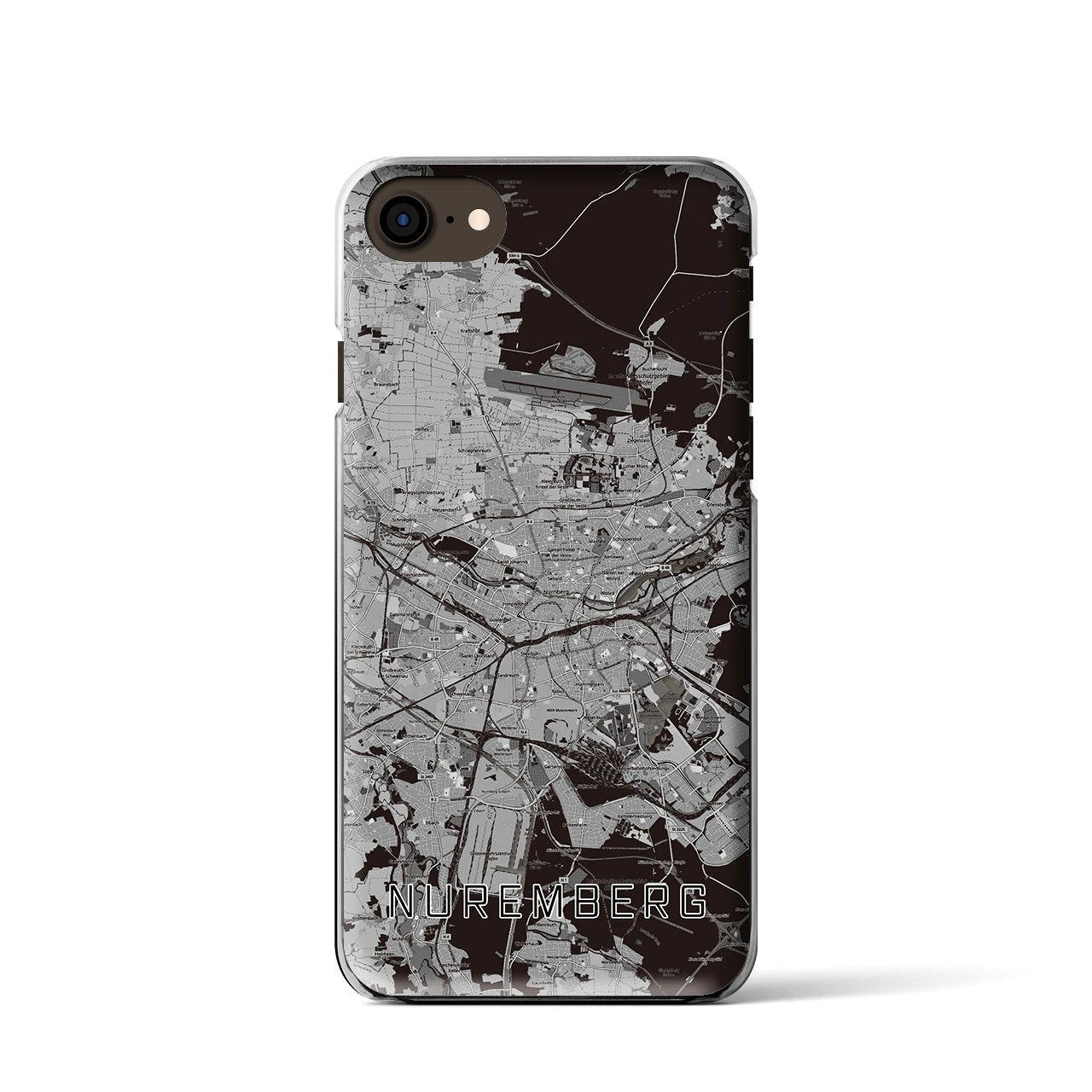 【ニュルンベルク】地図柄iPhoneケース（クリアタイプ・モノトーン）iPhone SE（第3 / 第2世代） / 8 / 7 / 6s / 6 用
