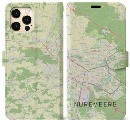 【ニュルンベルク（ドイツ）】地図柄iPhoneケース（手帳タイプ）ナチュラル・iPhone 12 Pro Max 用