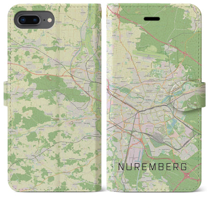 【ニュルンベルク（ドイツ）】地図柄iPhoneケース（手帳タイプ）ナチュラル・iPhone 8Plus /7Plus / 6sPlus / 6Plus 用