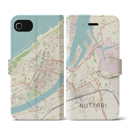 【沼垂（新潟県）】地図柄iPhoneケース（手帳タイプ）ナチュラル・iPhone SE（第3 / 第2世代） / 8 / 7 / 6s / 6 用