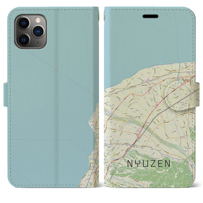 【入善（富山県）】地図柄iPhoneケース（手帳タイプ）ナチュラル・iPhone 11 Pro Max 用