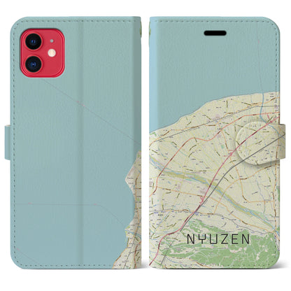 【入善（富山県）】地図柄iPhoneケース（手帳タイプ）ナチュラル・iPhone 11 用