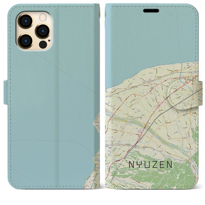 【入善（富山県）】地図柄iPhoneケース（手帳タイプ）ナチュラル・iPhone 12 Pro Max 用