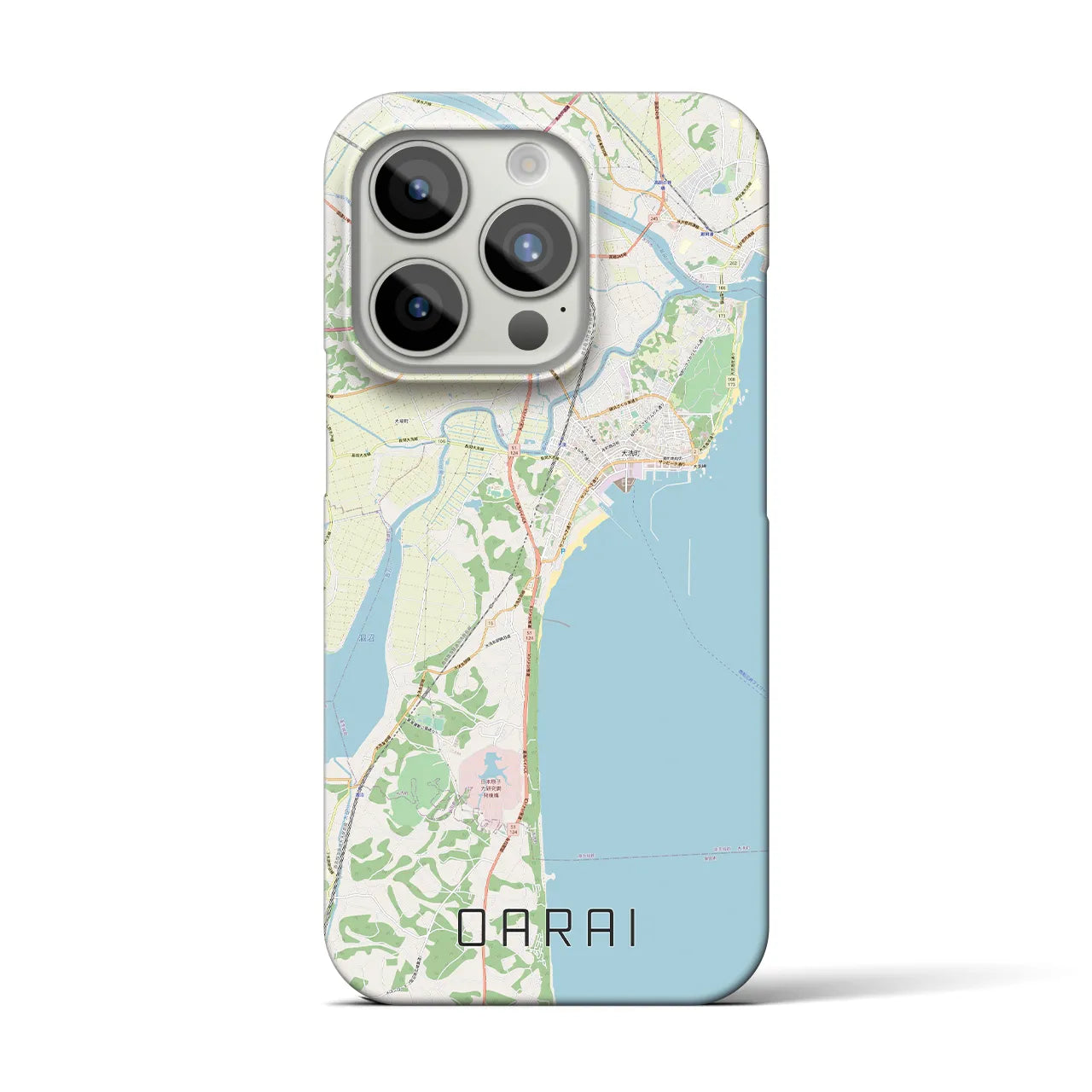 【大洗】地図柄iPhoneケース（バックカバータイプ・ナチュラル）iPhone 15 Pro 用
