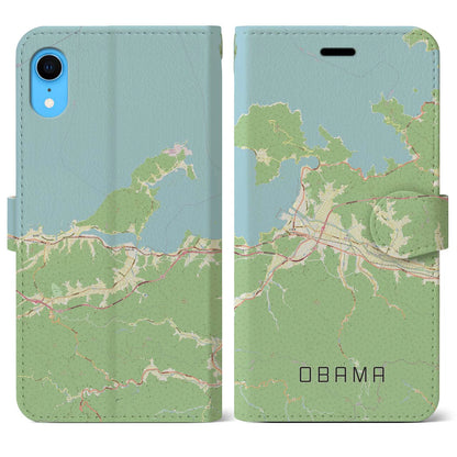 【小浜（福井県）】地図柄iPhoneケース（手帳タイプ）ナチュラル・iPhone XR 用