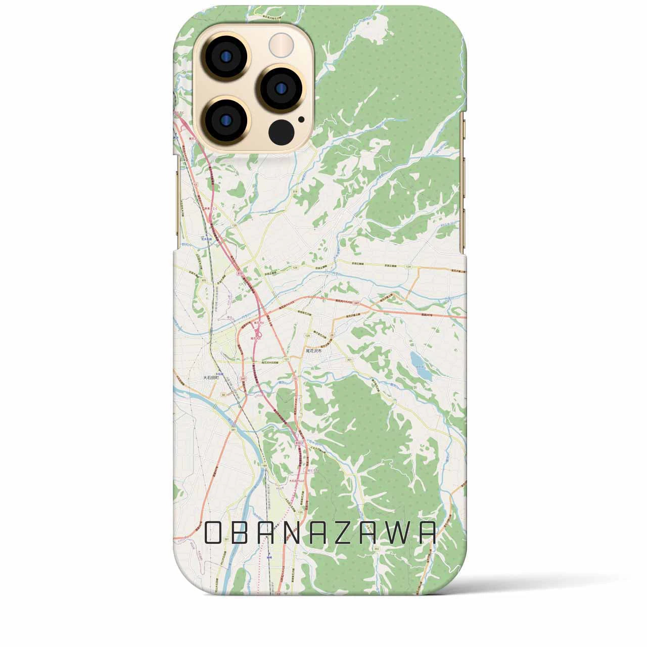 【尾花沢】地図柄iPhoneケース（バックカバータイプ・ナチュラル）iPhone 12 Pro Max 用
