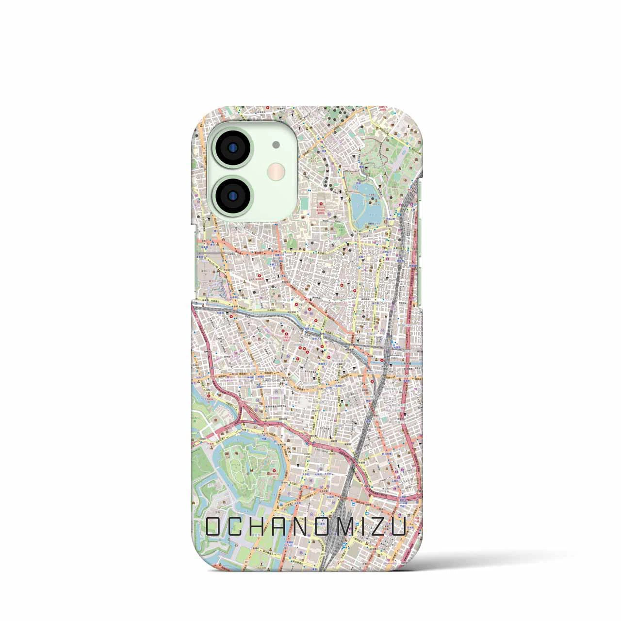 【御茶ノ水】地図柄iPhoneケース（バックカバータイプ・ナチュラル）iPhone 12 mini 用