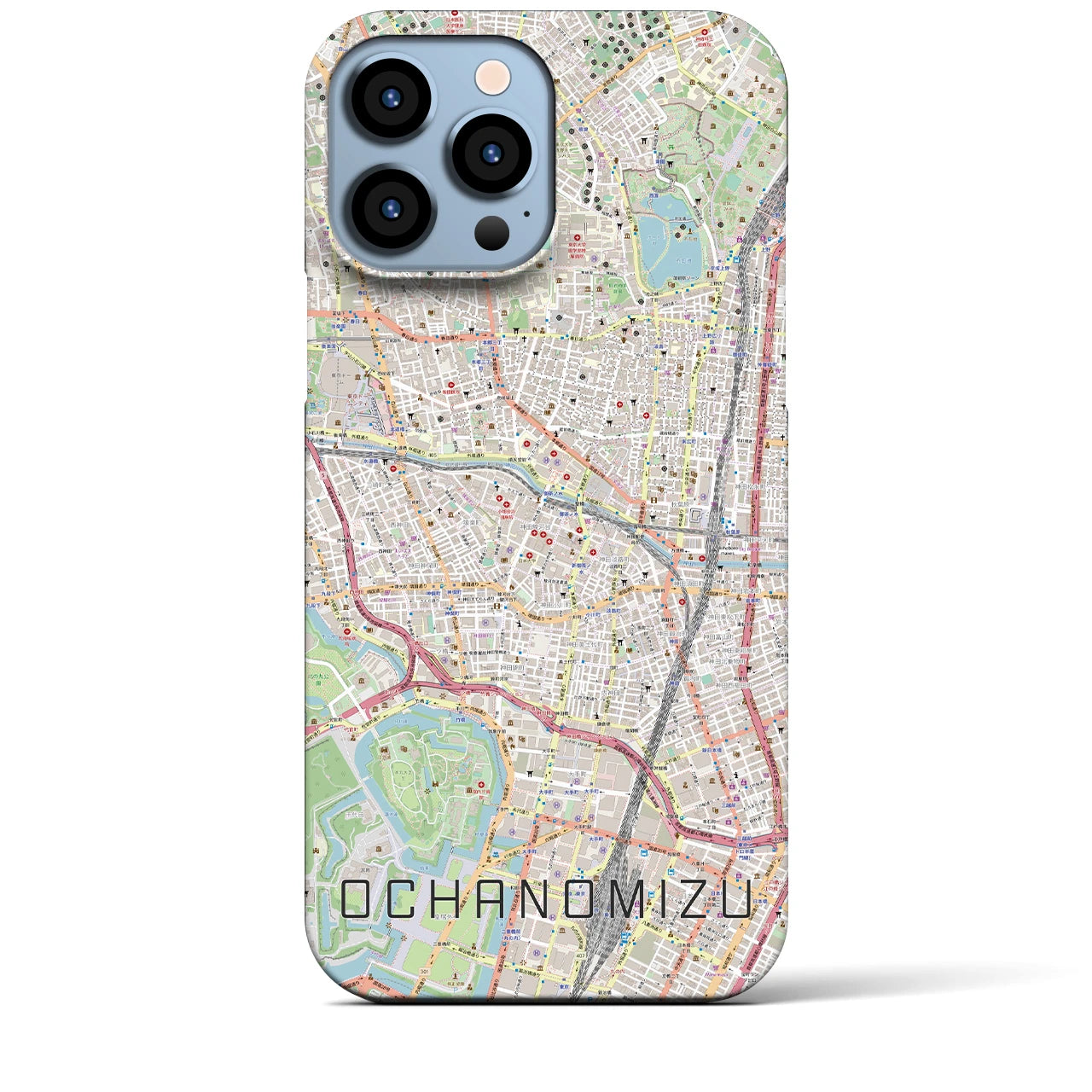 【御茶ノ水】地図柄iPhoneケース（バックカバータイプ・ナチュラル）iPhone 13 Pro Max 用
