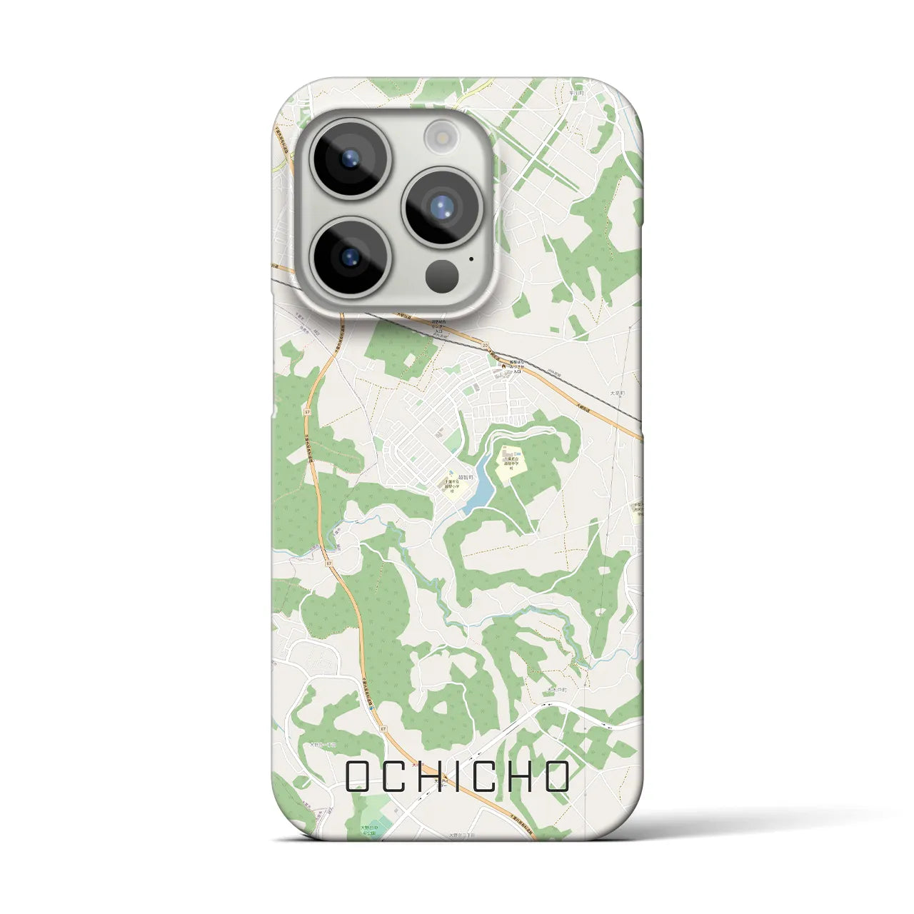 【越智町】地図柄iPhoneケース（バックカバータイプ・ナチュラル）iPhone 15 Pro 用
