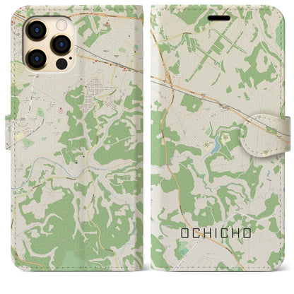 【越智町（千葉県）】地図柄iPhoneケース（手帳タイプ）ナチュラル・iPhone 12 Pro Max 用