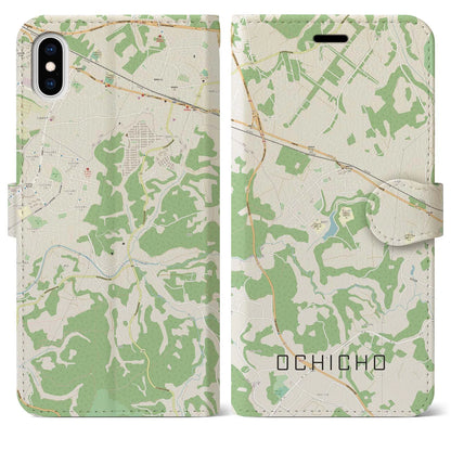【越智町（千葉県）】地図柄iPhoneケース（手帳タイプ）ナチュラル・iPhone XS Max 用