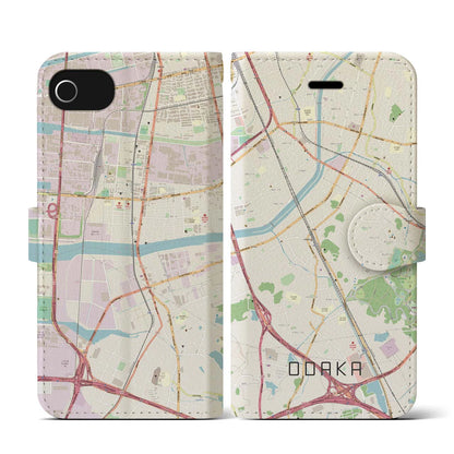 【大高（愛知県）】地図柄iPhoneケース（手帳タイプ）ナチュラル・iPhone SE（第3 / 第2世代） / 8 / 7 / 6s / 6 用