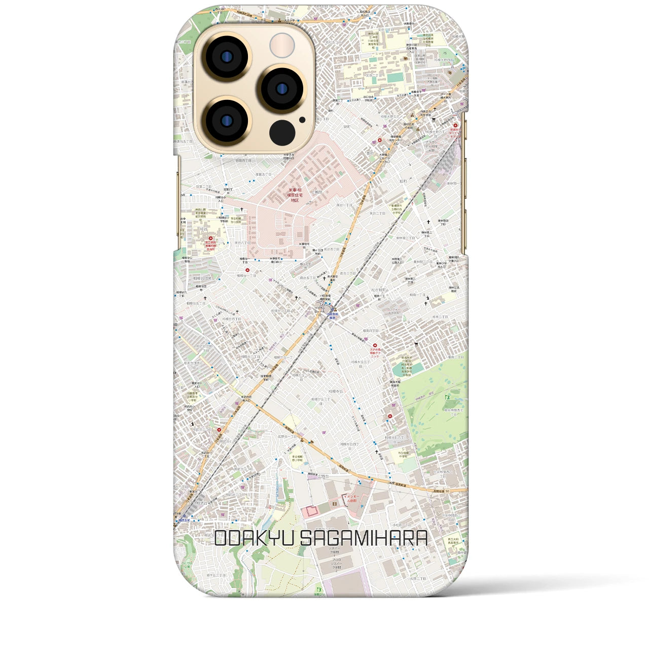 【小田急相模原】地図柄iPhoneケース（バックカバータイプ・ナチュラル）iPhone 12 Pro Max 用