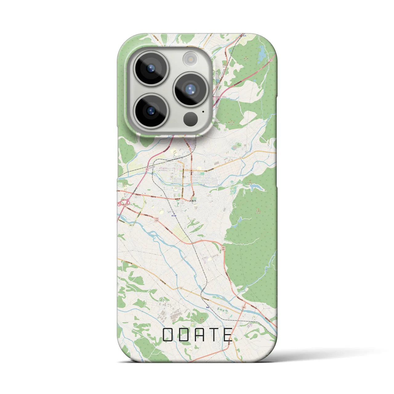 【大館】地図柄iPhoneケース（バックカバータイプ・ナチュラル）iPhone 15 Pro 用