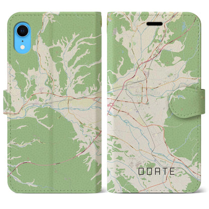 【大館（秋田県）】地図柄iPhoneケース（手帳タイプ）ナチュラル・iPhone XR 用