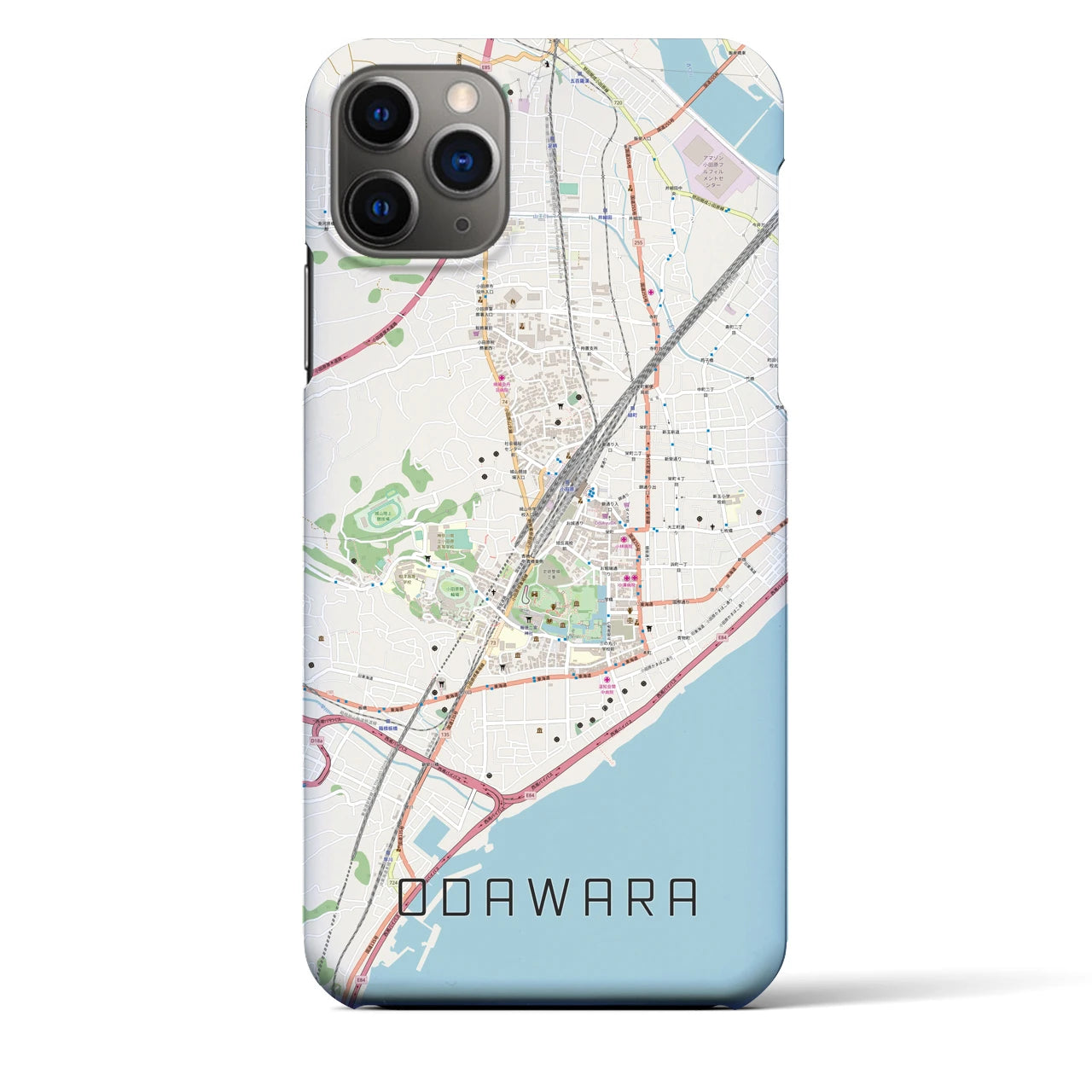 【小田原】地図柄iPhoneケース（バックカバータイプ・ナチュラル）iPhone 11 Pro Max 用