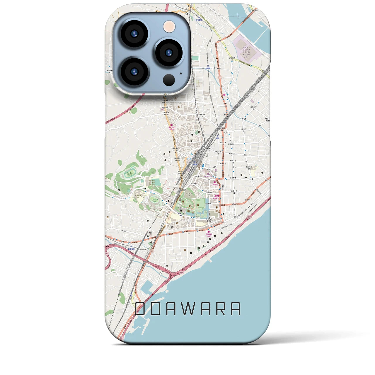 【小田原】地図柄iPhoneケース（バックカバータイプ・ナチュラル）iPhone 13 Pro Max 用