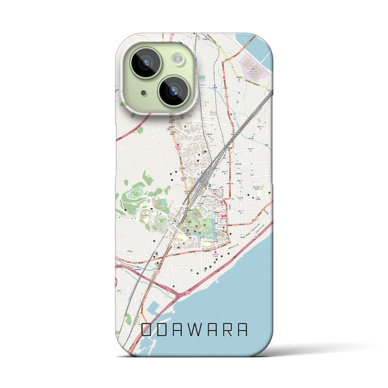 【小田原】地図柄iPhoneケース（バックカバータイプ・ナチュラル）iPhone 15 用