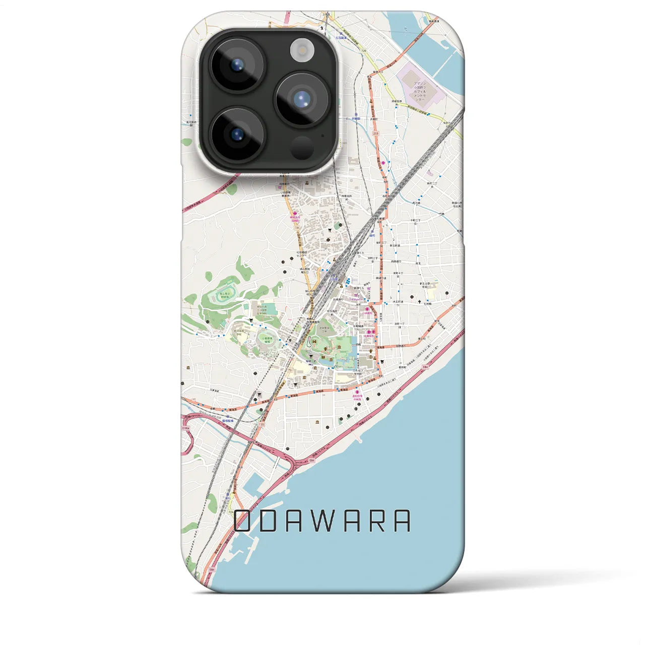 【小田原】地図柄iPhoneケース（バックカバータイプ・ナチュラル）iPhone 15 Pro Max 用