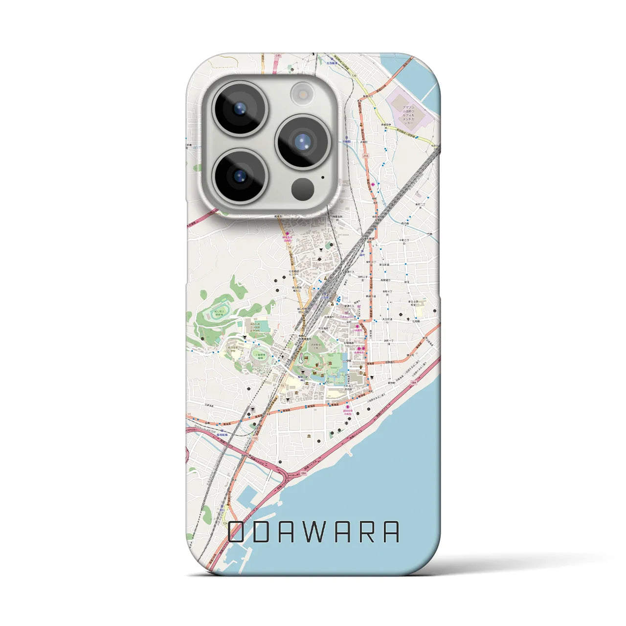 【小田原】地図柄iPhoneケース（バックカバータイプ・ナチュラル）iPhone 15 Pro 用