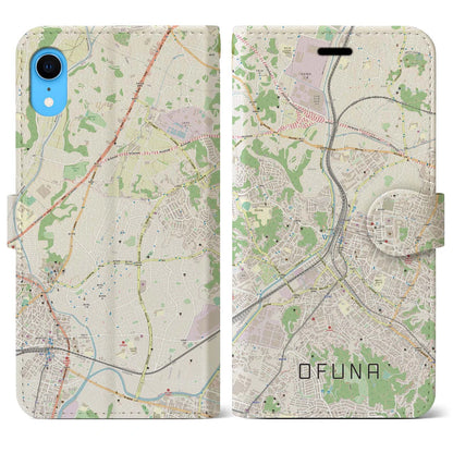 【大船（神奈川県）】地図柄iPhoneケース（手帳タイプ）ナチュラル・iPhone XR 用