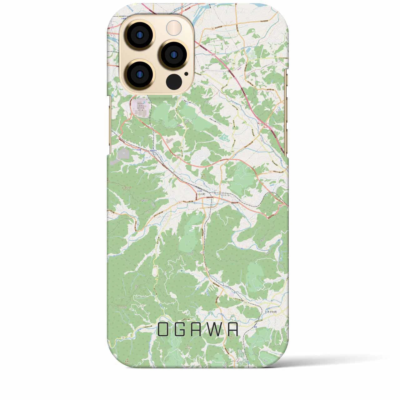 【小川（埼玉県）】地図柄iPhoneケース（バックカバータイプ・ナチュラル）iPhone 12 Pro Max 用