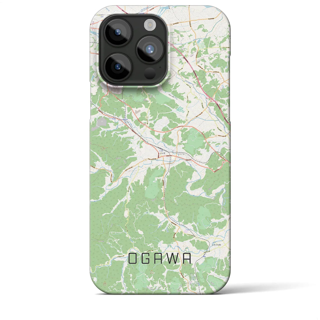 【小川（埼玉県）】地図柄iPhoneケース（バックカバータイプ・ナチュラル）iPhone 15 Pro Max 用