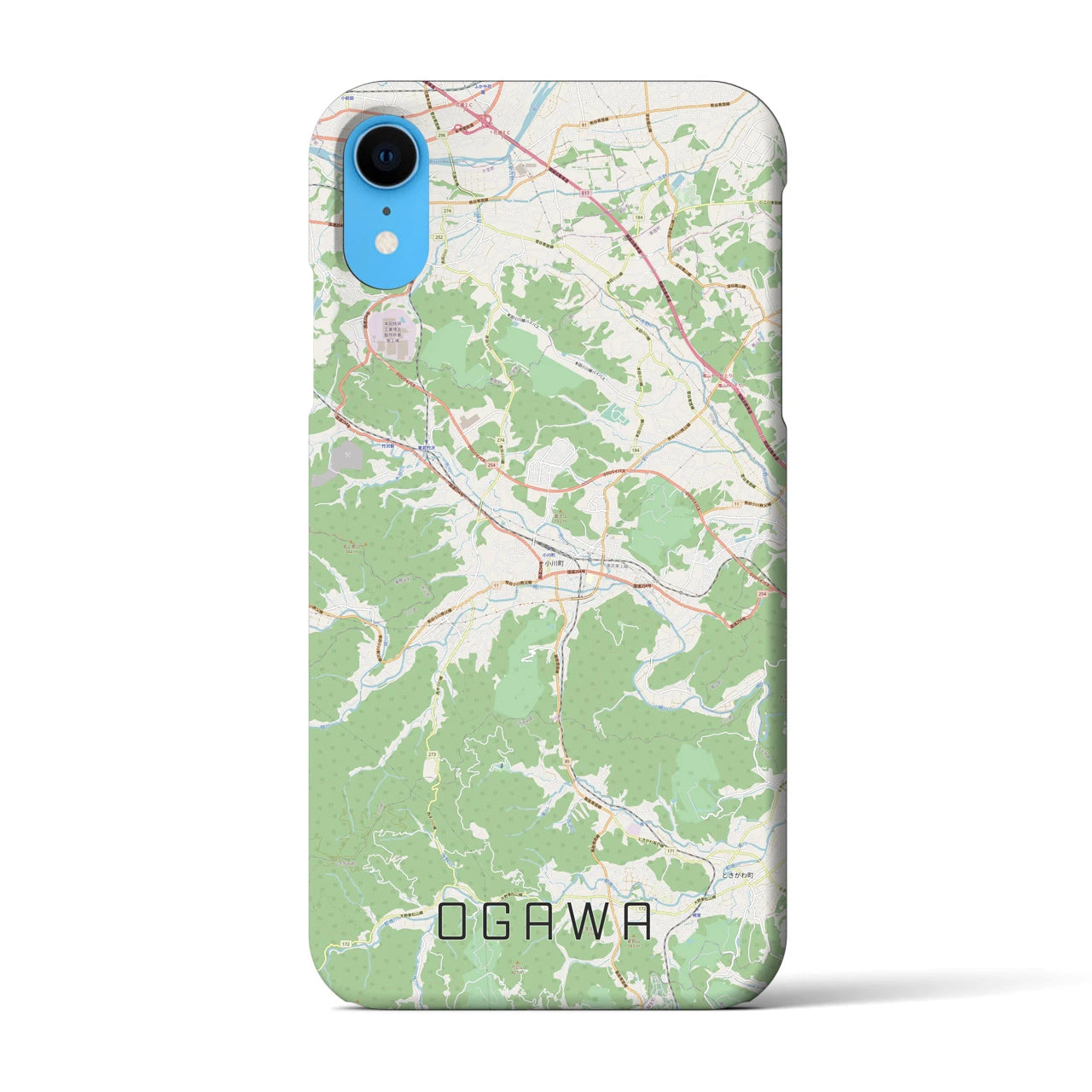 【小川（埼玉県）】地図柄iPhoneケース（バックカバータイプ・ナチュラル）iPhone XR 用