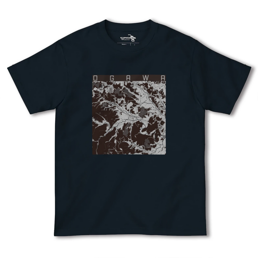 【小川(埼玉県)(埼玉県)】地図柄ヘビーウェイトTシャツ